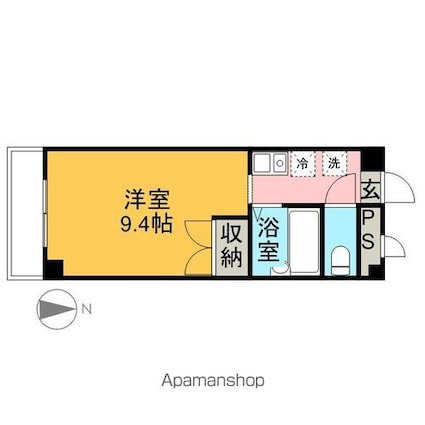 木町通ＴＫビル[1R/23.45m2]の間取図