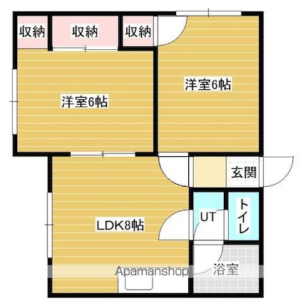 コーポサンシャイン[2DK/42.12m2]の間取図