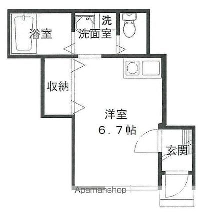ＤＢクレイドル　デイビクレイドル[1R/20.54m2]の間取図
