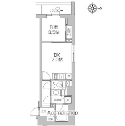 東京都杉並区高円寺南５丁目[1DK/31.77m2]の間取図
