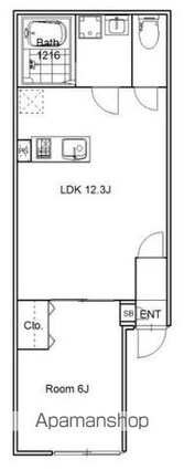ロータスコート目黒不動前[1LDK/34.25m2]の間取図
