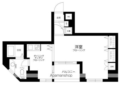 クローバーコート黒門町[1DK/35.13m2]の間取図