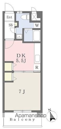 ベルエアー鷹子[1DK/30.6m2]の間取図