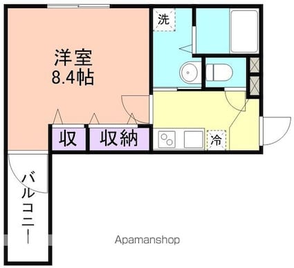 和歌山県和歌山市太田１丁目[1K/28.4m2]の間取図