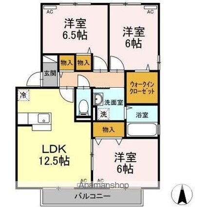 リヴェール　Ａ棟[3LDK/71m2]の間取図