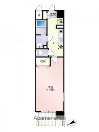 広島県広島市西区中広町２丁目[1K/29.38m2]の間取図