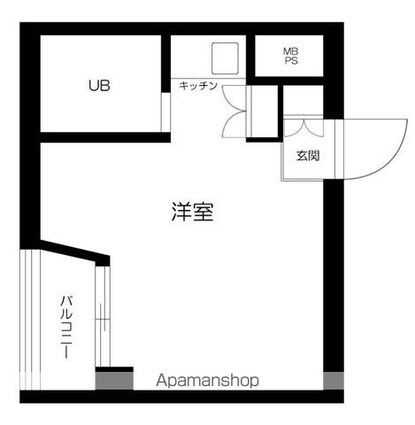 ガーディニアコート[1R/17m2]の間取図