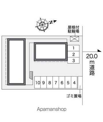 宮崎県宮崎市恒久南１丁目[1K/19.87m2]の配置図