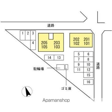 フラワー　ハイツ[1LDK/41.89m2]の配置図