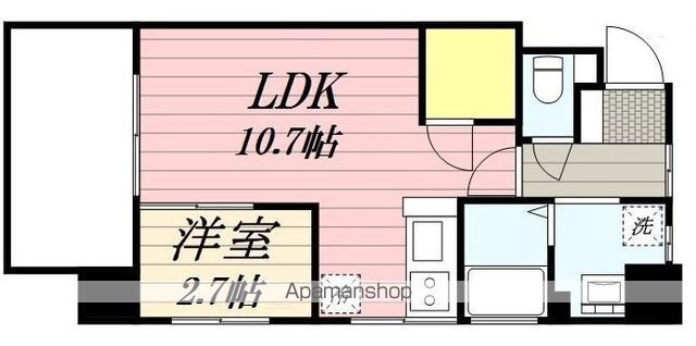 プリンシピオ赤坂 902 ｜ 福岡県福岡市中央区赤坂１丁目5-23（賃貸マンション1LDK・9階・34.95㎡） その2