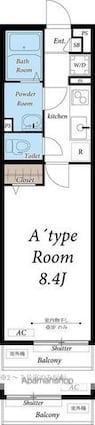 リブリ・栖[1K/26.08m2]の間取図