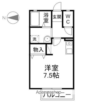 長野県長野市篠ノ井二ツ柳[1R/23.59m2]の間取図
