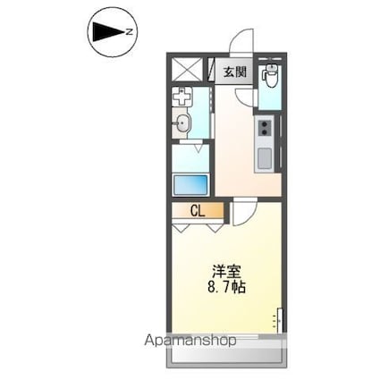 フルハウス黒田Ⅱ[1K/29.92m2]の間取図