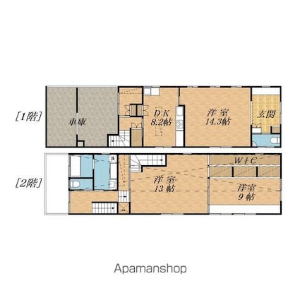 常盤台モダン住宅[3SLDK/128.3m2]の間取図