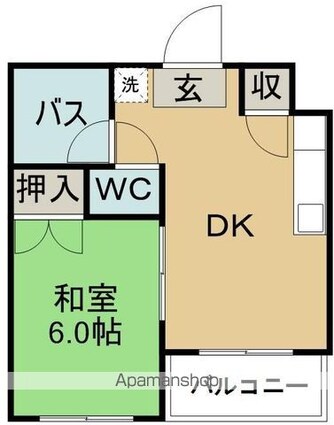 コーポ志波[1DK/28.62m2]の間取図