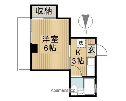 ラ・ポート梓[1K/19m2]の間取図
