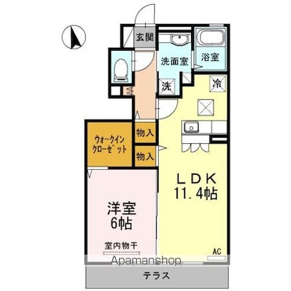 グレイスコート[1LDK/45.41m2]の間取図