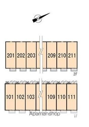 レオパレス四季[1K/26.08m2]の配置図
