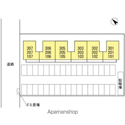 コウジィーコート前川[2DK/45.46m2]の配置図