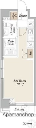 オーキッドレジデンス住吉[1R/25.53m2]の間取図