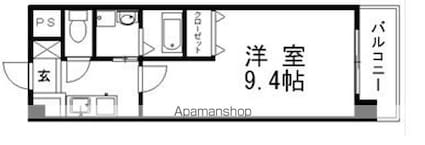 Ｒａｉｎｂｏｗ　Ｃｉｔｙ　Ｍｉｎａｍｉｋｕｓａｔｓｕ[1K/26.6m2]の間取図