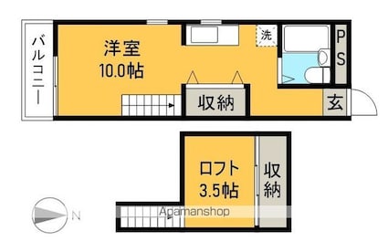 シャポーＡＰ[1R/23m2]の間取図