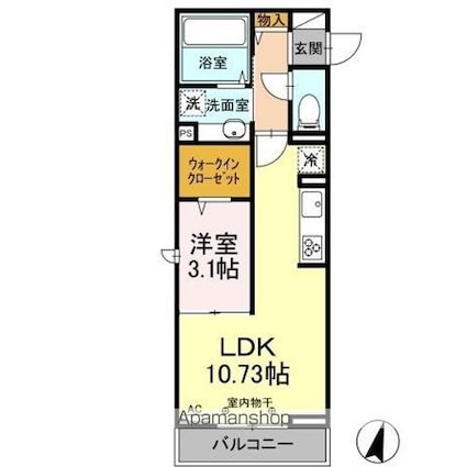 シジエーム太田[1LDK/36.95m2]の間取図