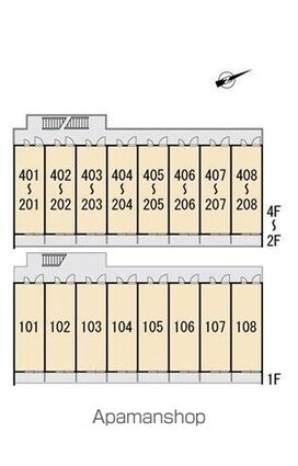 レオパレスアステック[1K/20.81m2]の配置図