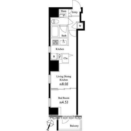 パティオ神田[1LDK/30.04m2]の間取図