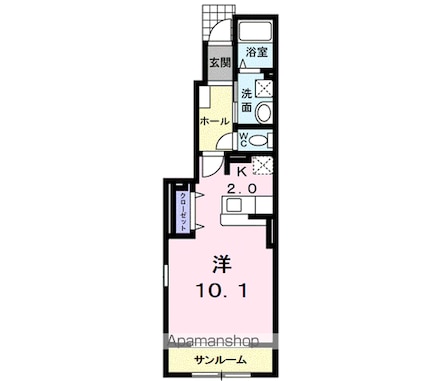 アルドール[1R/36.28m2]の間取図