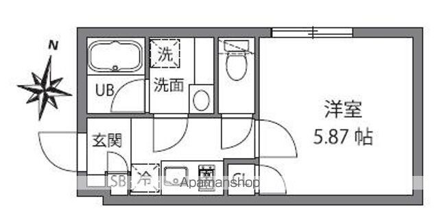 ＦＡＢＲＩＣ中井ｄｕｅ　Ｒｅｓｉｄｅｎｃｅ[1K/20m2]の間取図