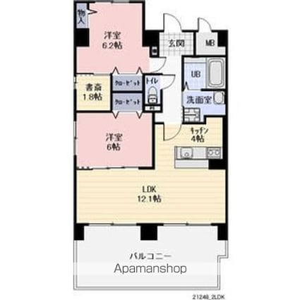 サミット栗田中央[2LDK/69.43m2]の間取図