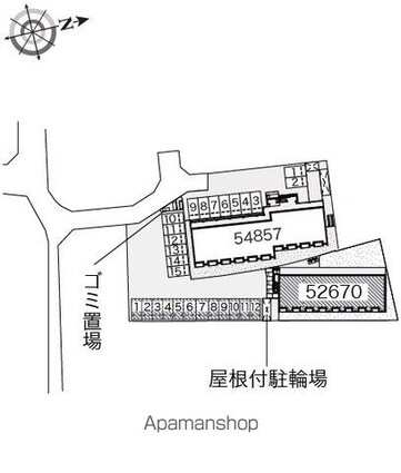 レオネクストＮＩＳＨＩＤＡ[1K/26.09m2]の配置図
