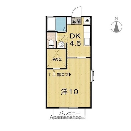 アートインⅢＡ棟[1DK/34.03m2]の間取図