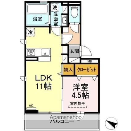 Ｄーｒｏｏｍアルバ諸岡Ｂ棟[1LDK/39.21m2]の内装