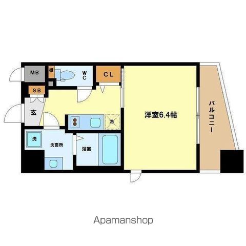 【大阪市西区江之子島のマンションの間取り】