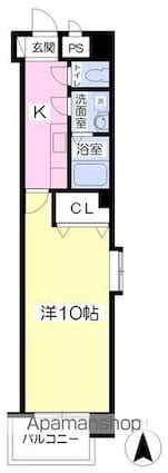 アービア永木[1K/31.69m2]の間取図