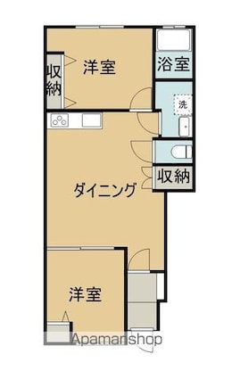 Ｃａｌｍ上吉田　Ｂ棟[2LDK/46.53m2]の間取図