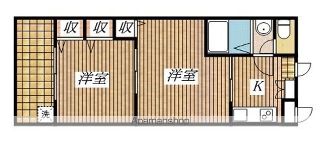 東京都立川市高松町２丁目[2K/36.54m2]の間取図