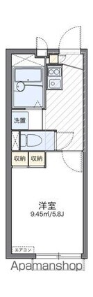 レオパレスシェソワ広[1K/19.87m2]の間取図