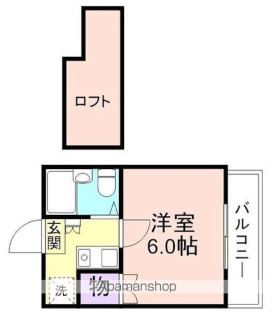 シャルマン東松江[1K/16.12m2]の間取図