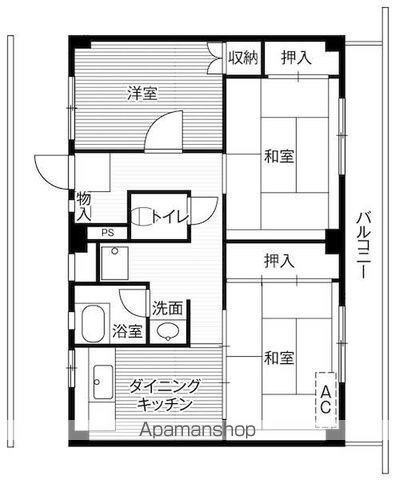 【昭島市郷地町のマンションの間取り】