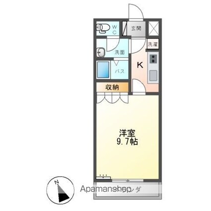 クローバー[1K/29.75m2]の間取図