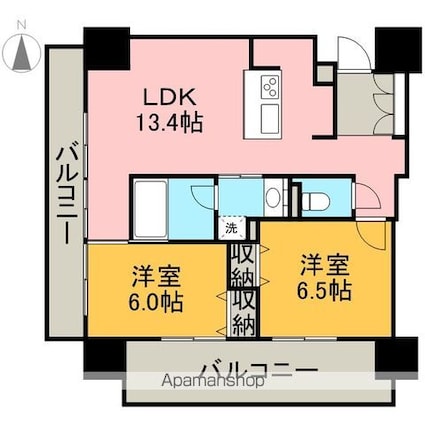 アーデン泉プレミア[2LDK/62.65m2]の間取図