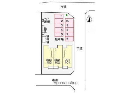 長野県松本市大字松原[2LDK/58.63m2]の配置図