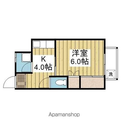 カーサ樹[1K/23m2]の間取図
