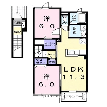 セレノ・カーサ　そら[2LDK/58.21m2]の間取図