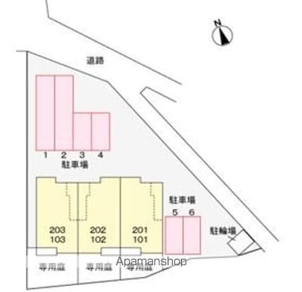 愛媛県松山市吉藤５丁目[2LDK/58.48m2]の配置図