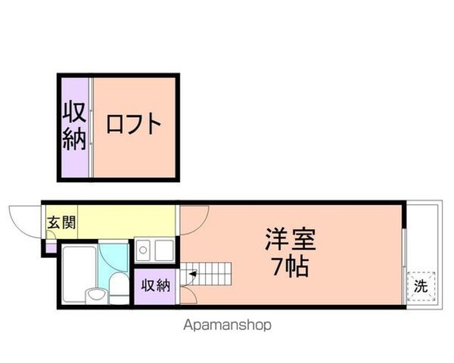 シティパル秋月[1K/20m2]の間取図