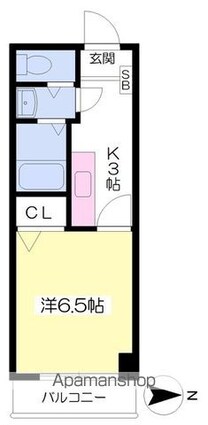 本町シングルス[1K/23.16m2]の間取図